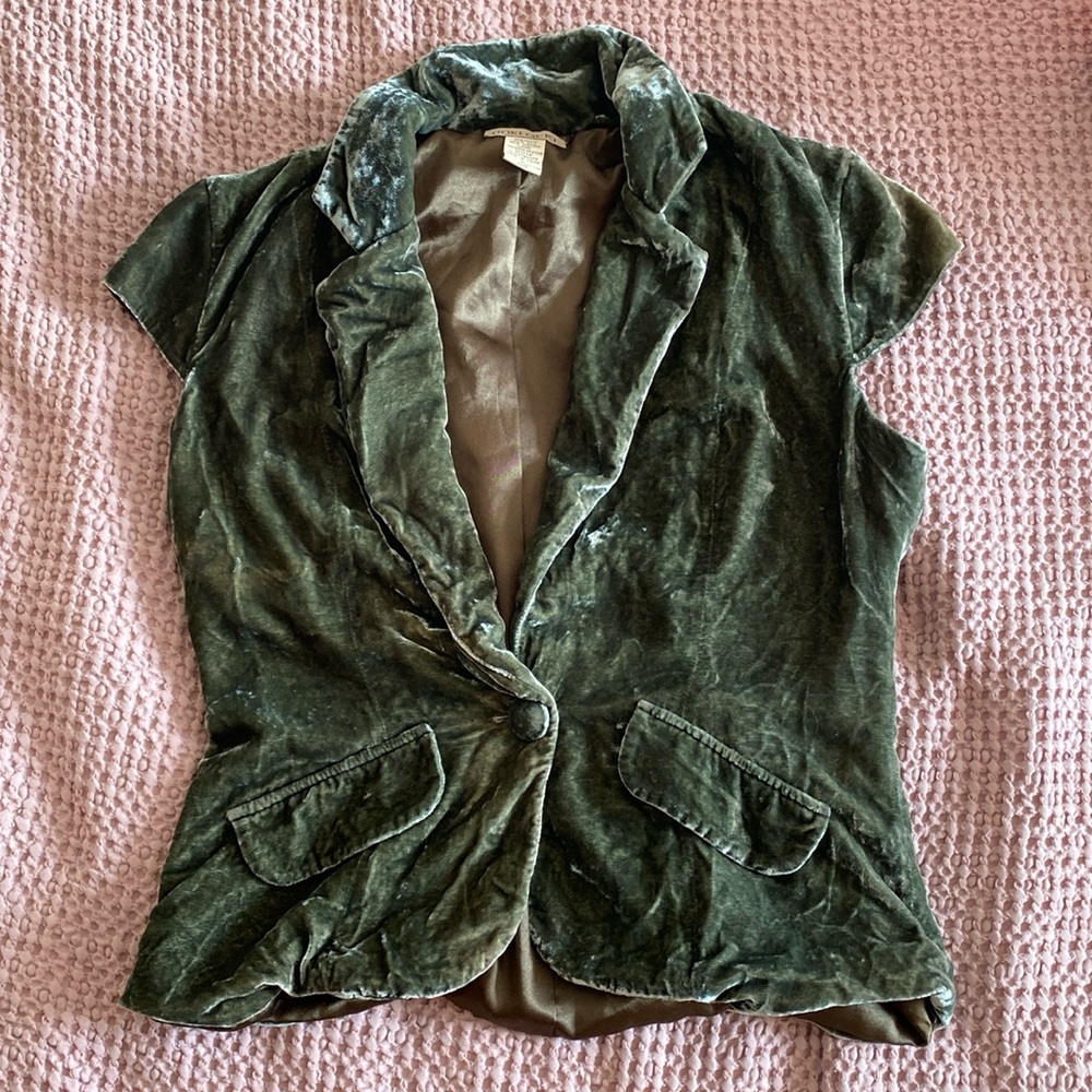 Green velvet vest